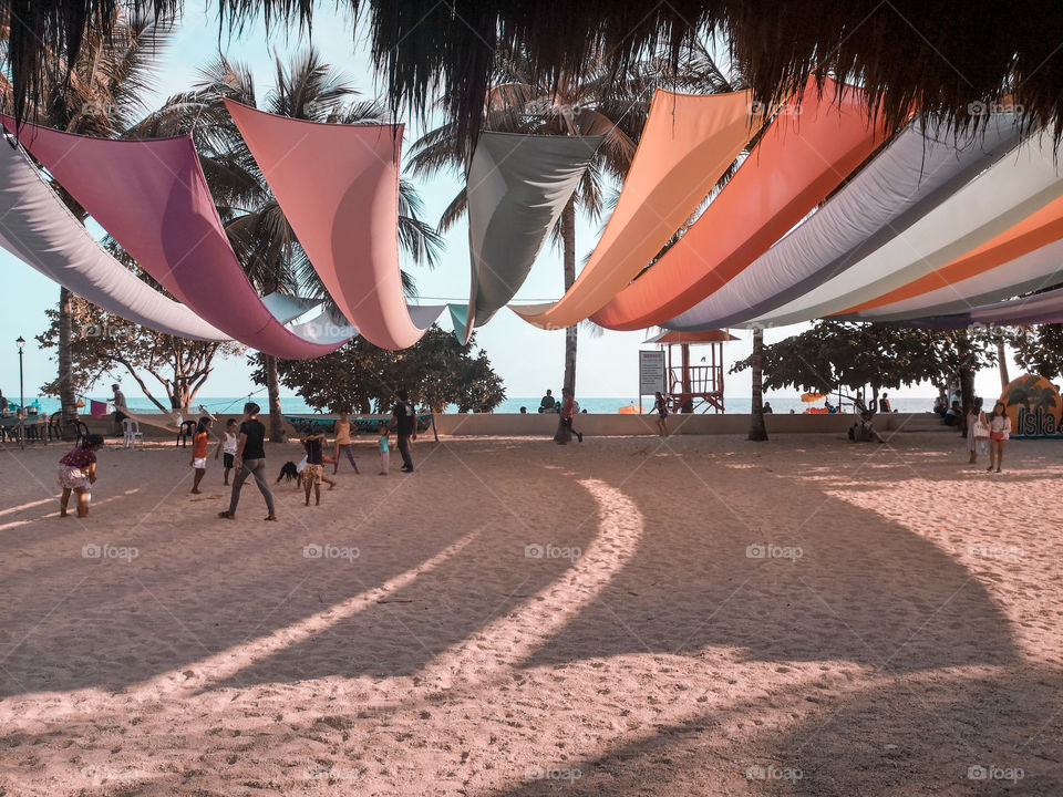 Pastel colors at the beach