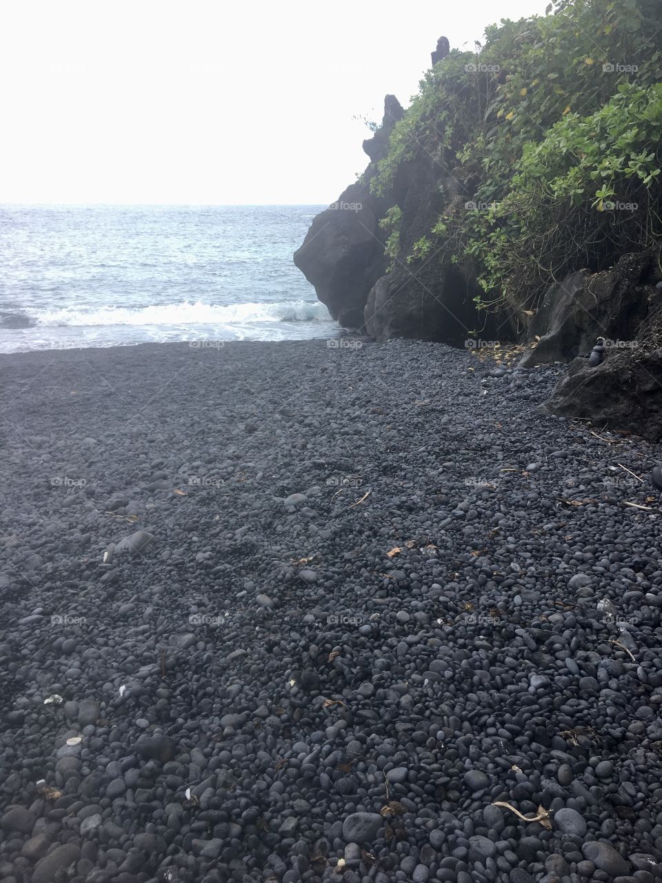 Black Sand Beach In Maui, Hawaii