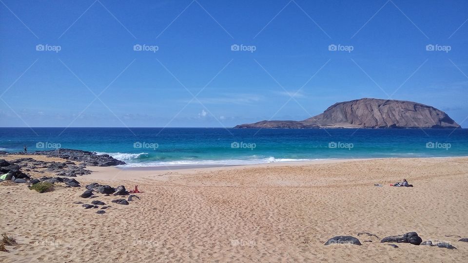 playa de las conchas on graciosa canary island in Spain