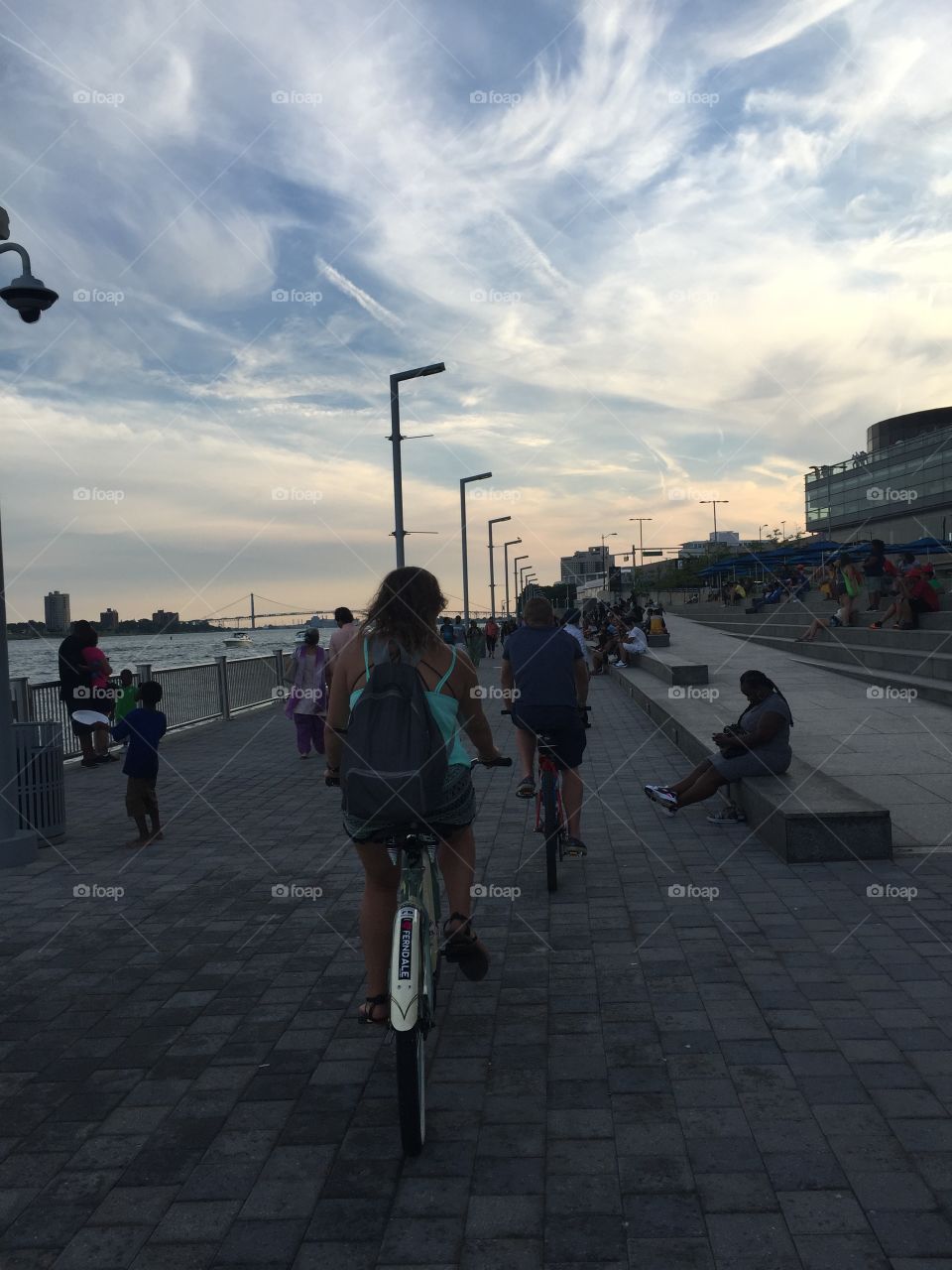 Bike riding the Detroit river walk!