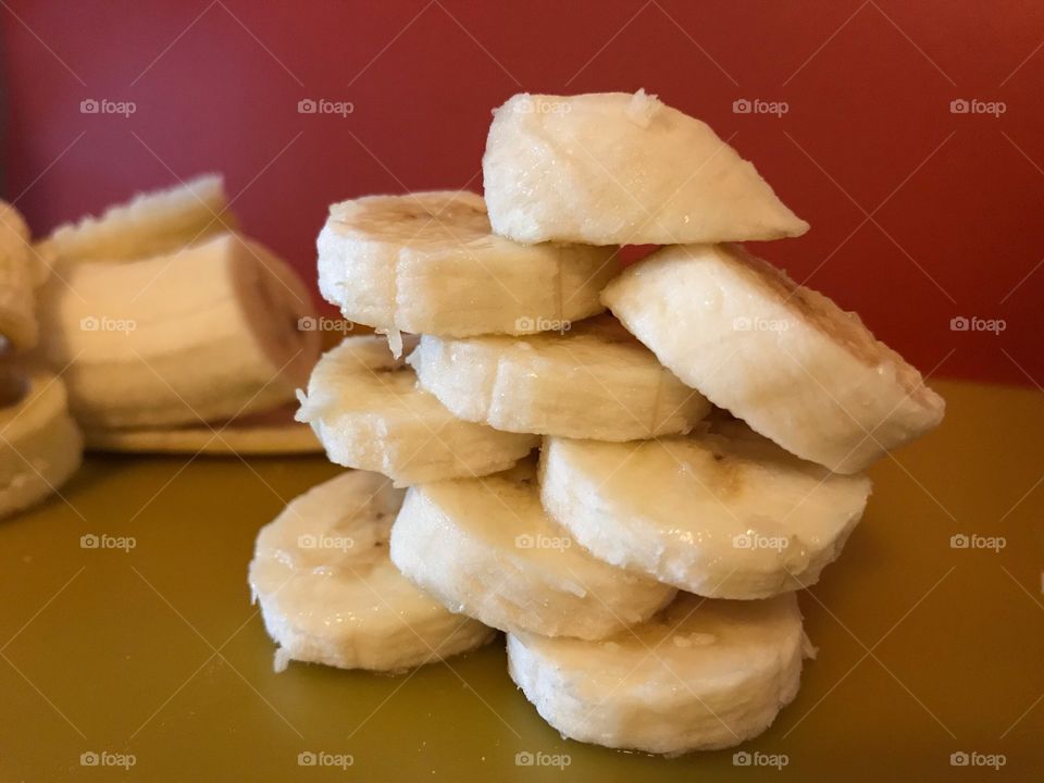 Tower of banana slices