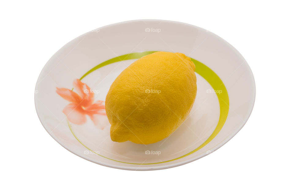 Lemon on plate