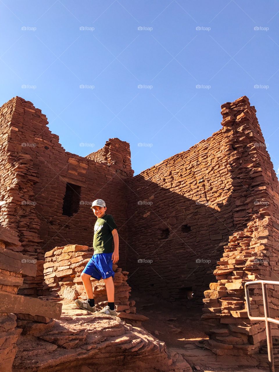 My little brother in front of a Pueblo ruin in Arizona 