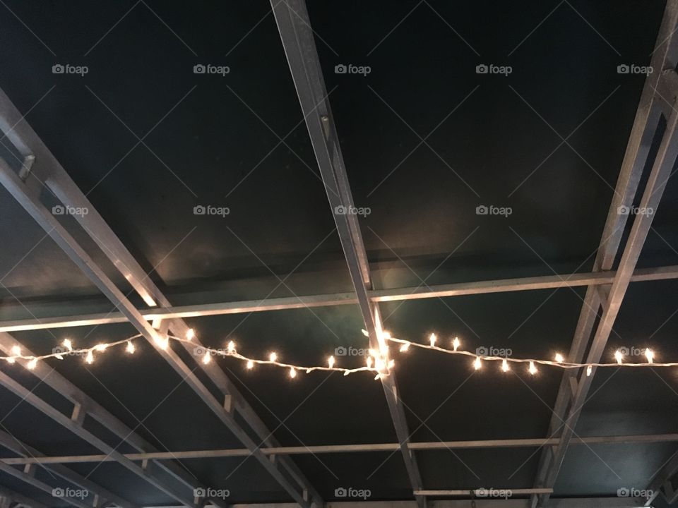 Lights at a restaurant at night 