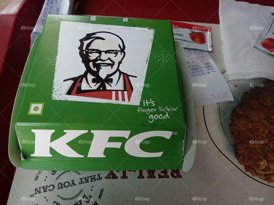 KFC chicken and burger