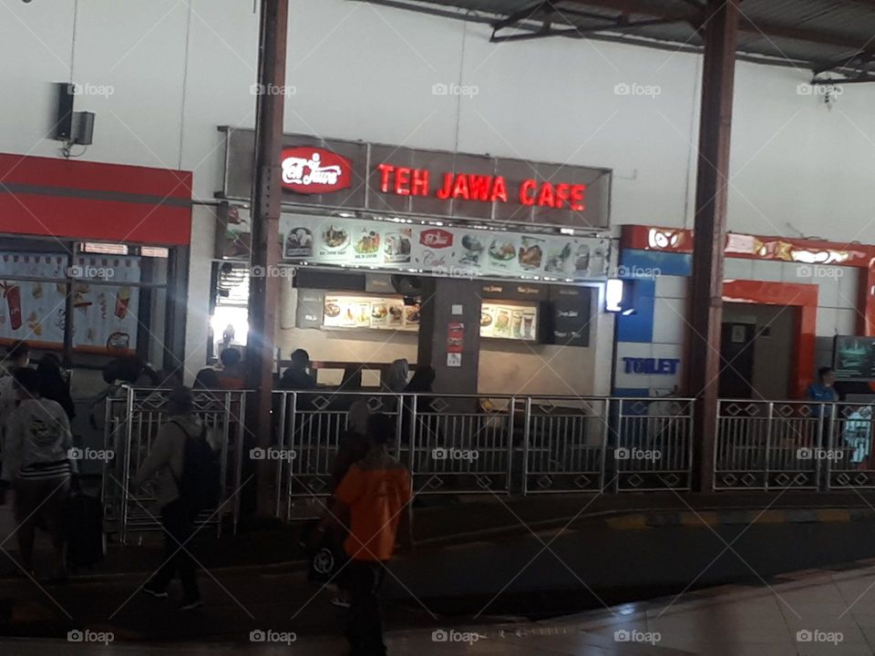 a java tea cafe in the station area in purwokerto, indonesia