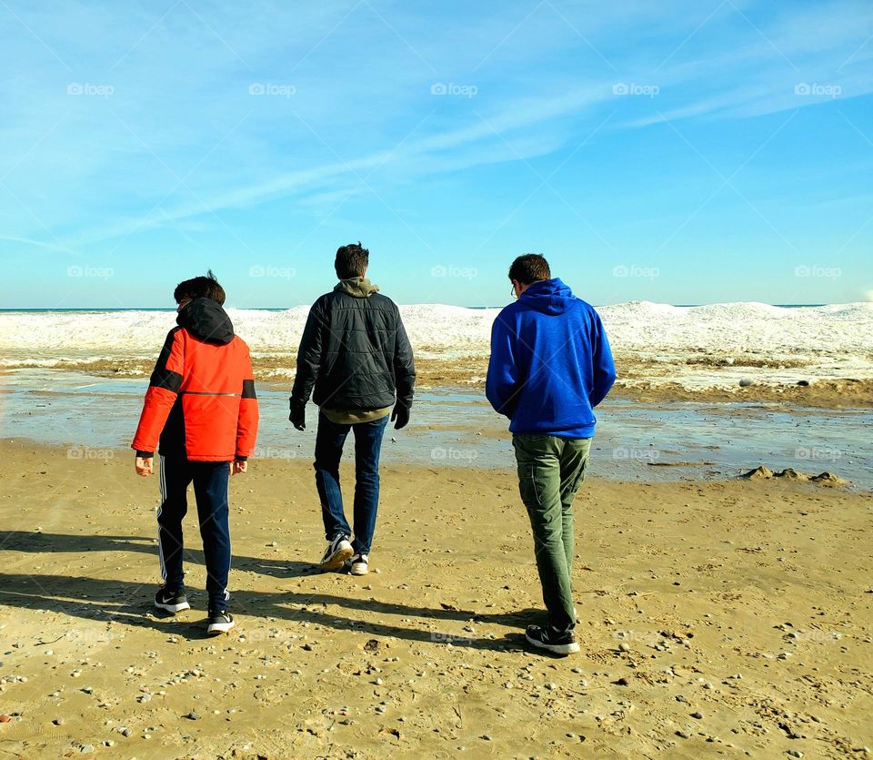 walk on winter beach