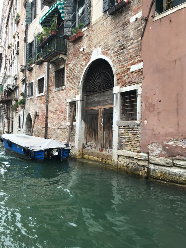 Blue boat in Venice