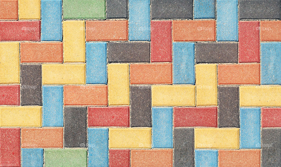 Symmetric view of colorful cobblestone