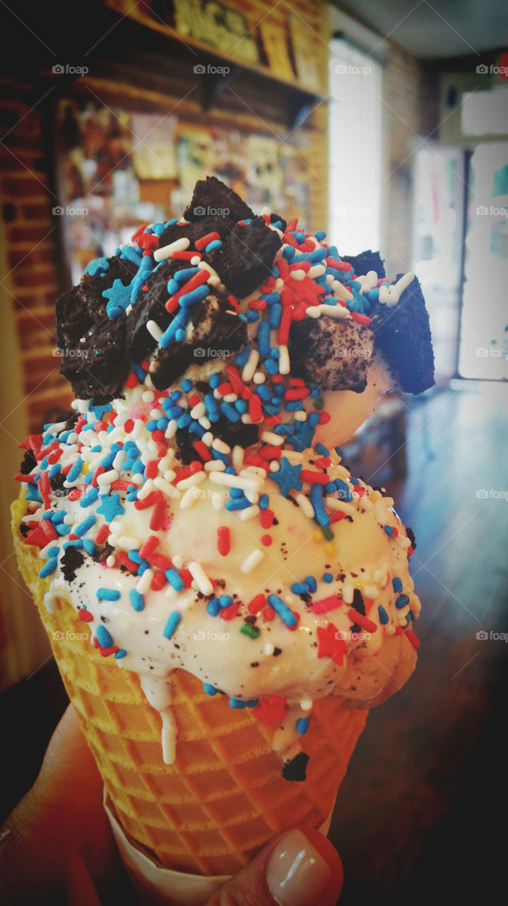 Sprinkle licking good. ice cream treat