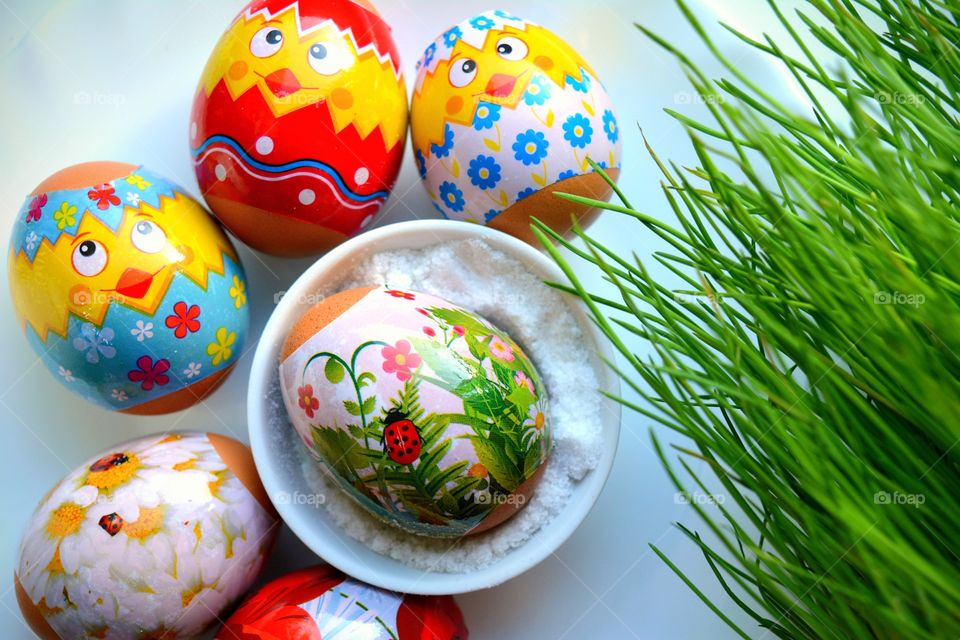 Easter eggs colorful spring holiday