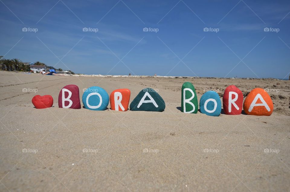 Bora Bora, souvenir with stone letters