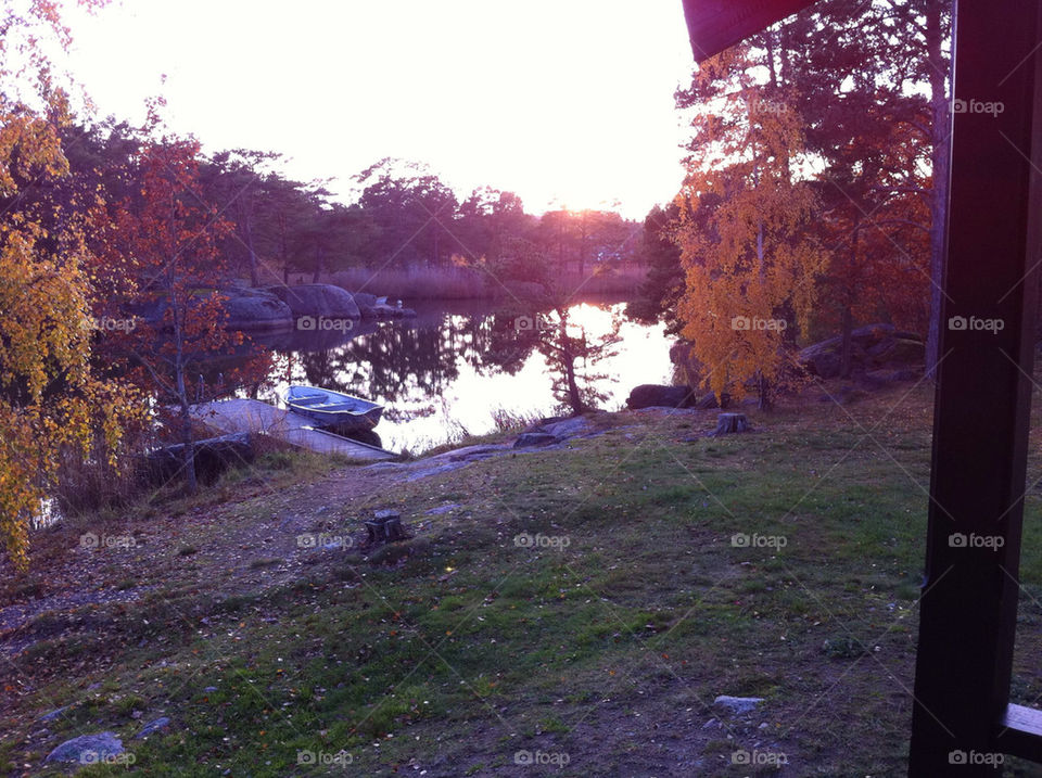 sweden autumn oskarshamn boat by cheezcarolina