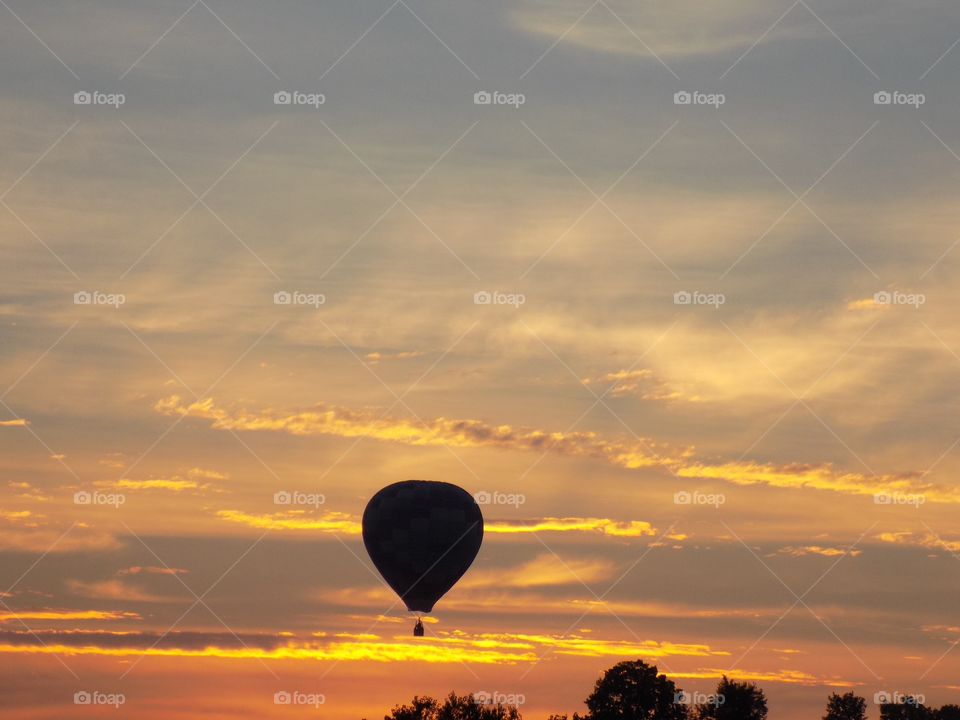 Balloon at sunrise