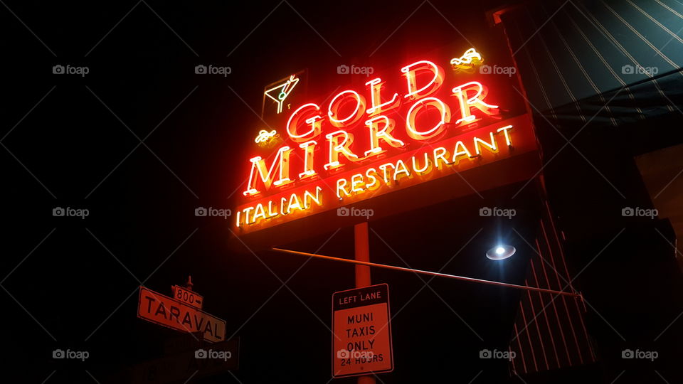 Gold Mirror Italian Restaurant out on Taraval