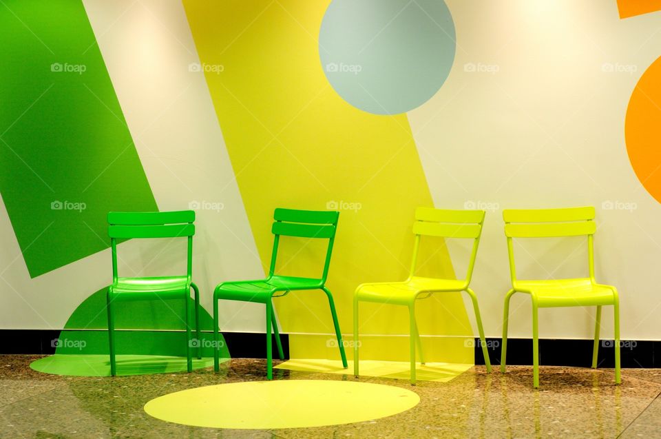 Small colored room for a relaxation