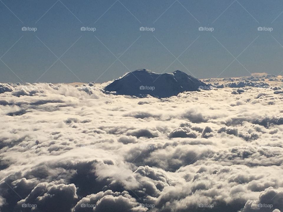 Mount Rainier in clouds