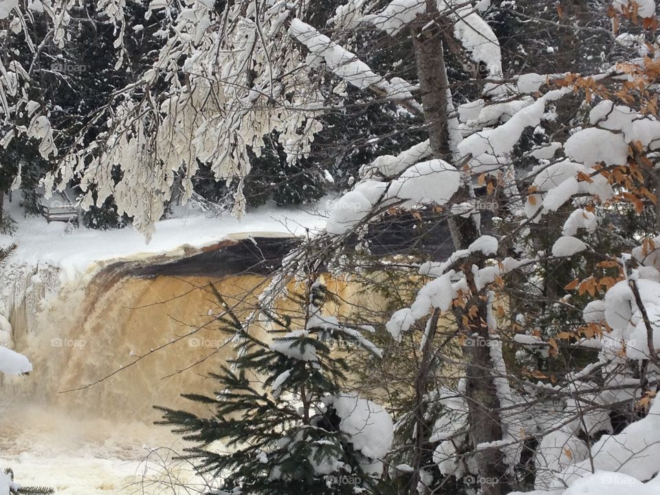 Michigan winter waterfalls 