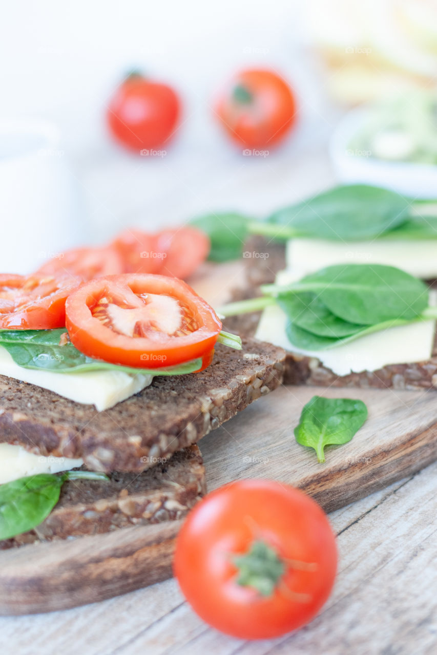 cheese and spinach sandwiches