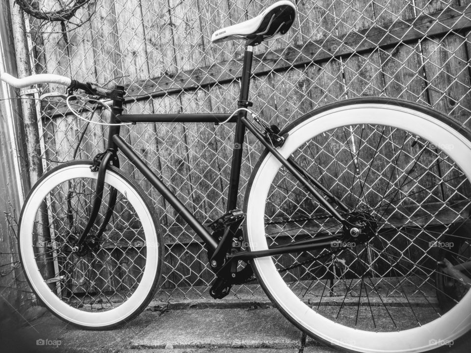 black & white bike