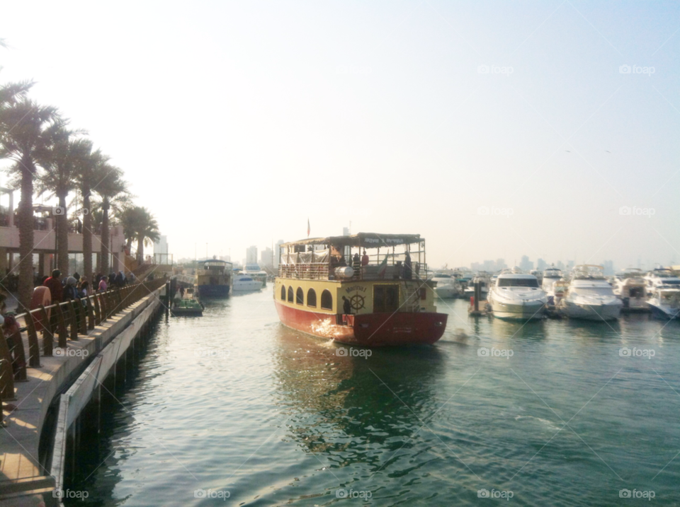 marina crescent al kuwait sky water boat by LisAm