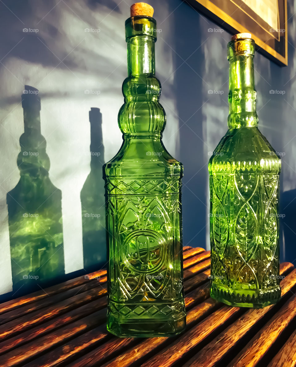 shadows and light through colored glass