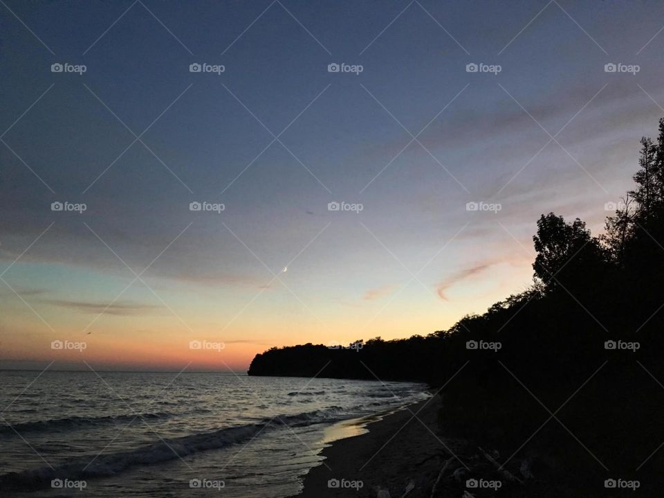lake Michigan at dusk