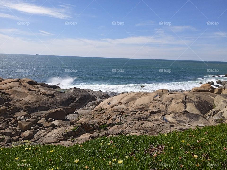 Mix landscape, greenery, rock, sea, Sky and cloud