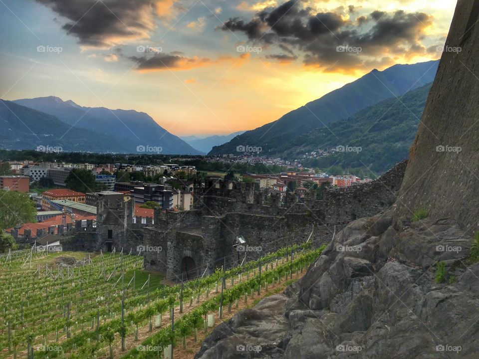 Bellinzona sunset 