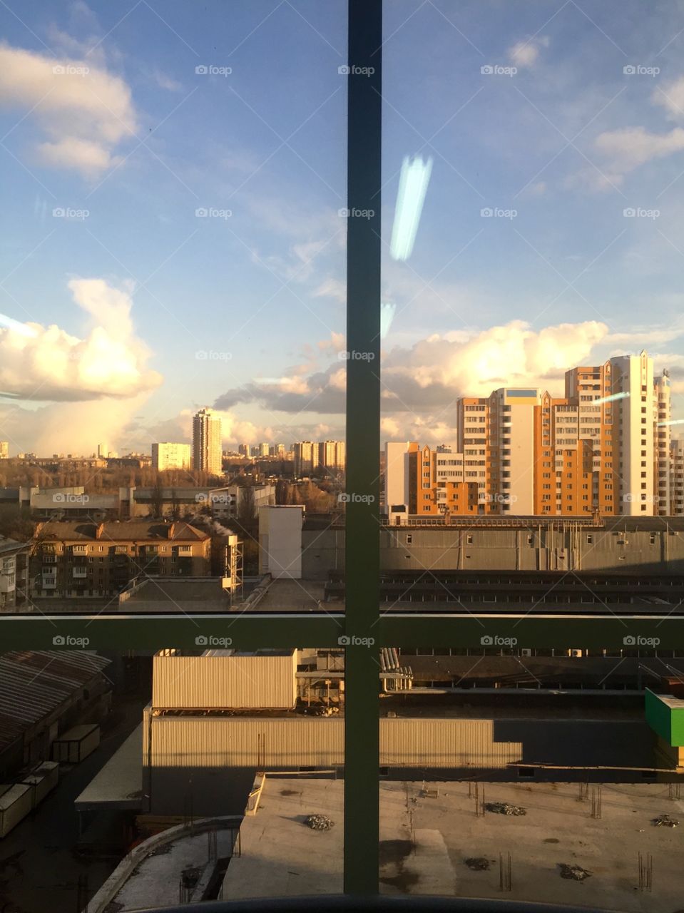 Cityscape from window