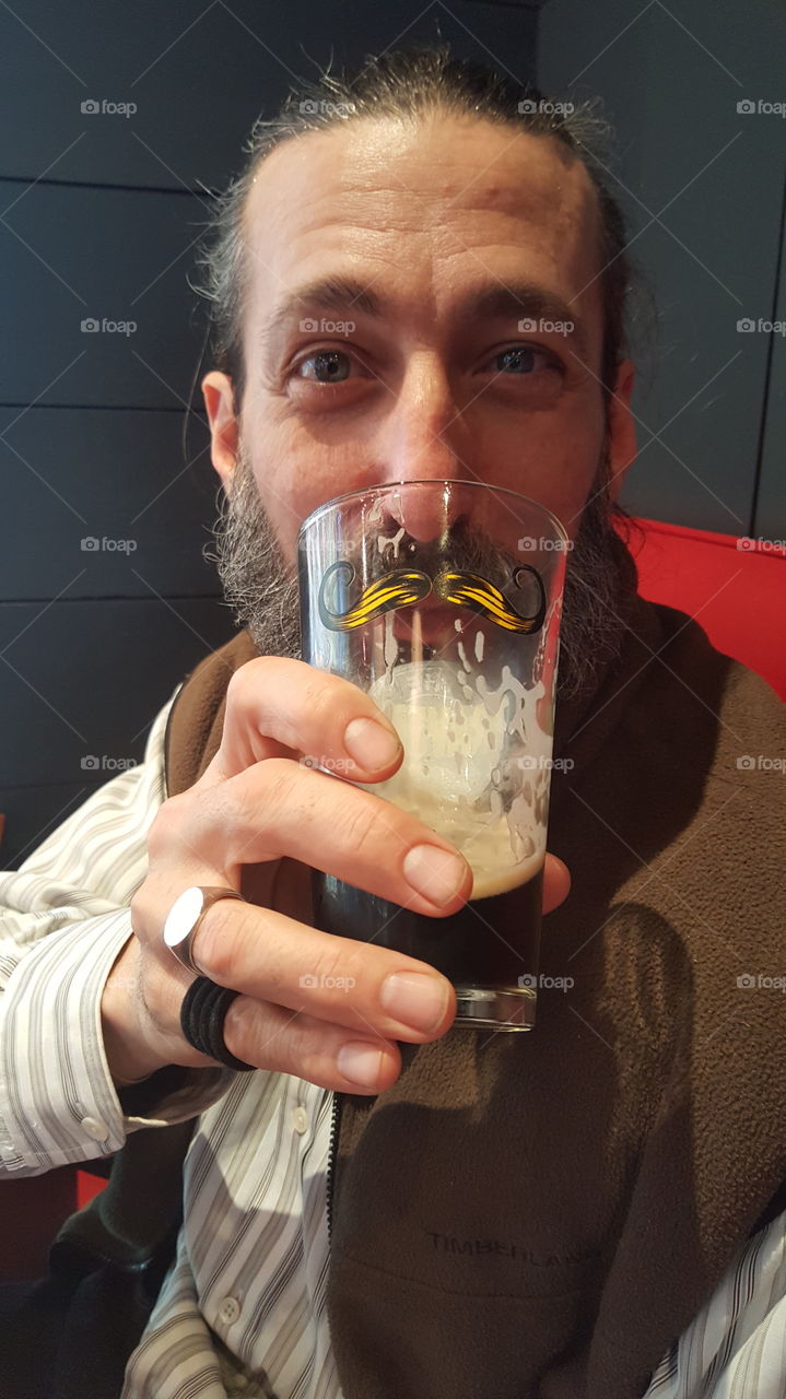 Beer moustache Man