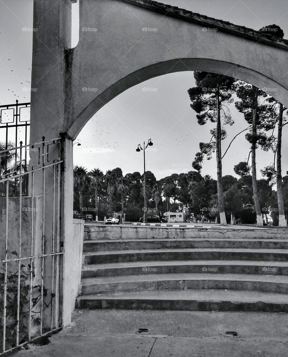 View of Sefrou a city in morocco from an old door