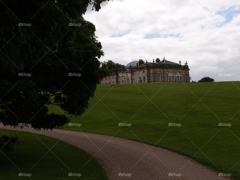 The beautifully landscaped grounds at Castle Howard near York England on a summer day