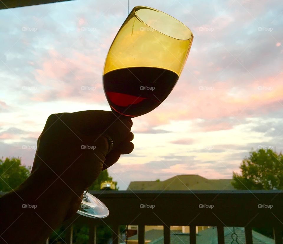 Wine and sunset