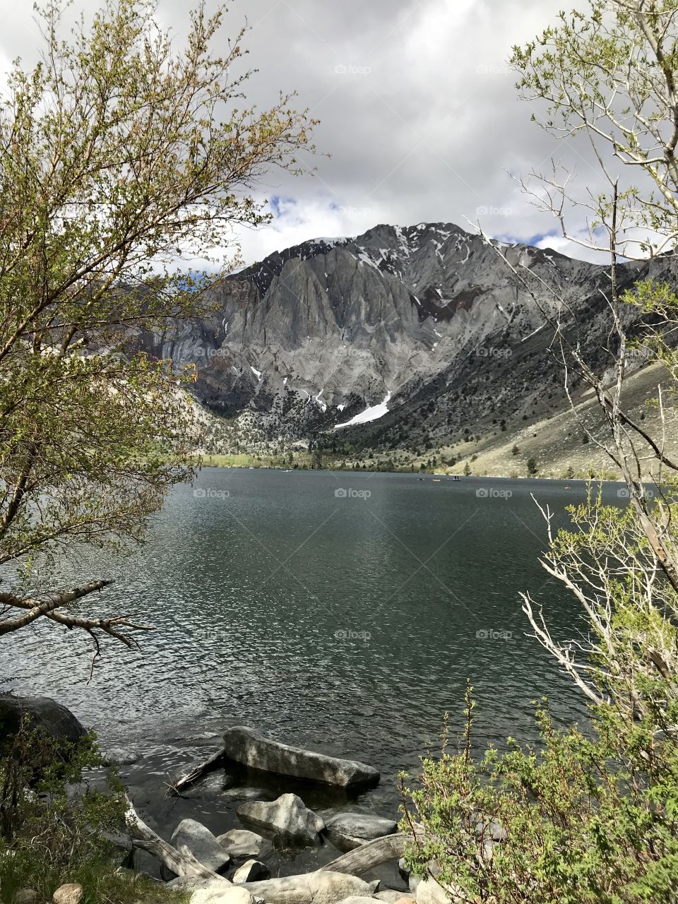 Convict lake in high Sierras in California. A great spot for fishing. There is a nice hiking path along it and a nearby campground