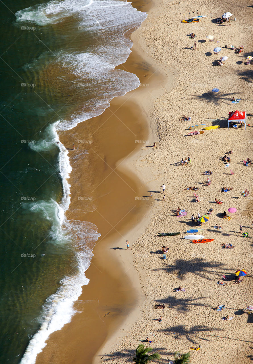 Aerial view on beach in Rio de Janeiro, Brazil