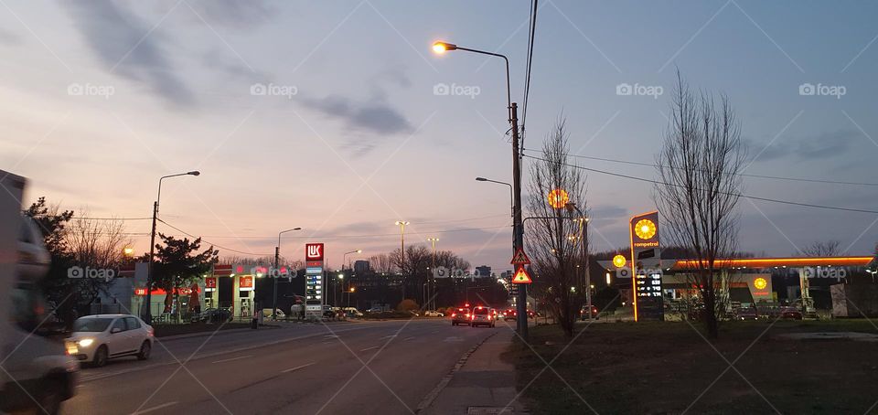 Two gas stations on the same street