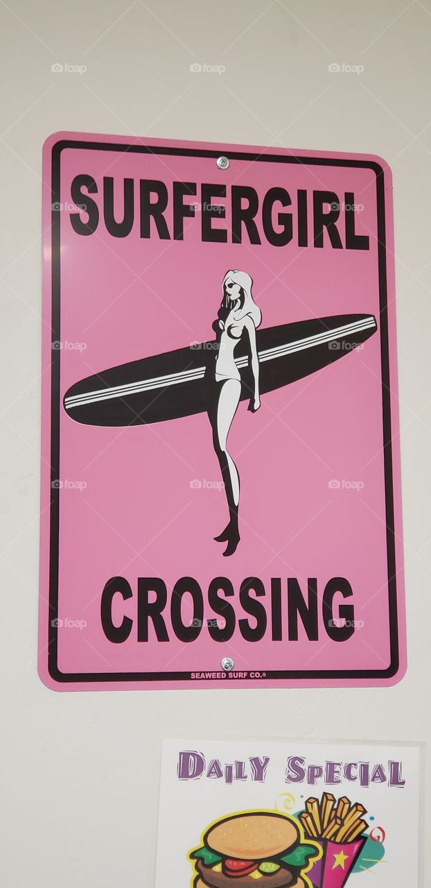 surfing sign