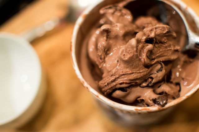 Rich chocolate ice cream