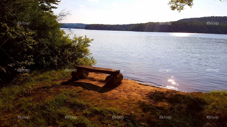 bench overlooking lake