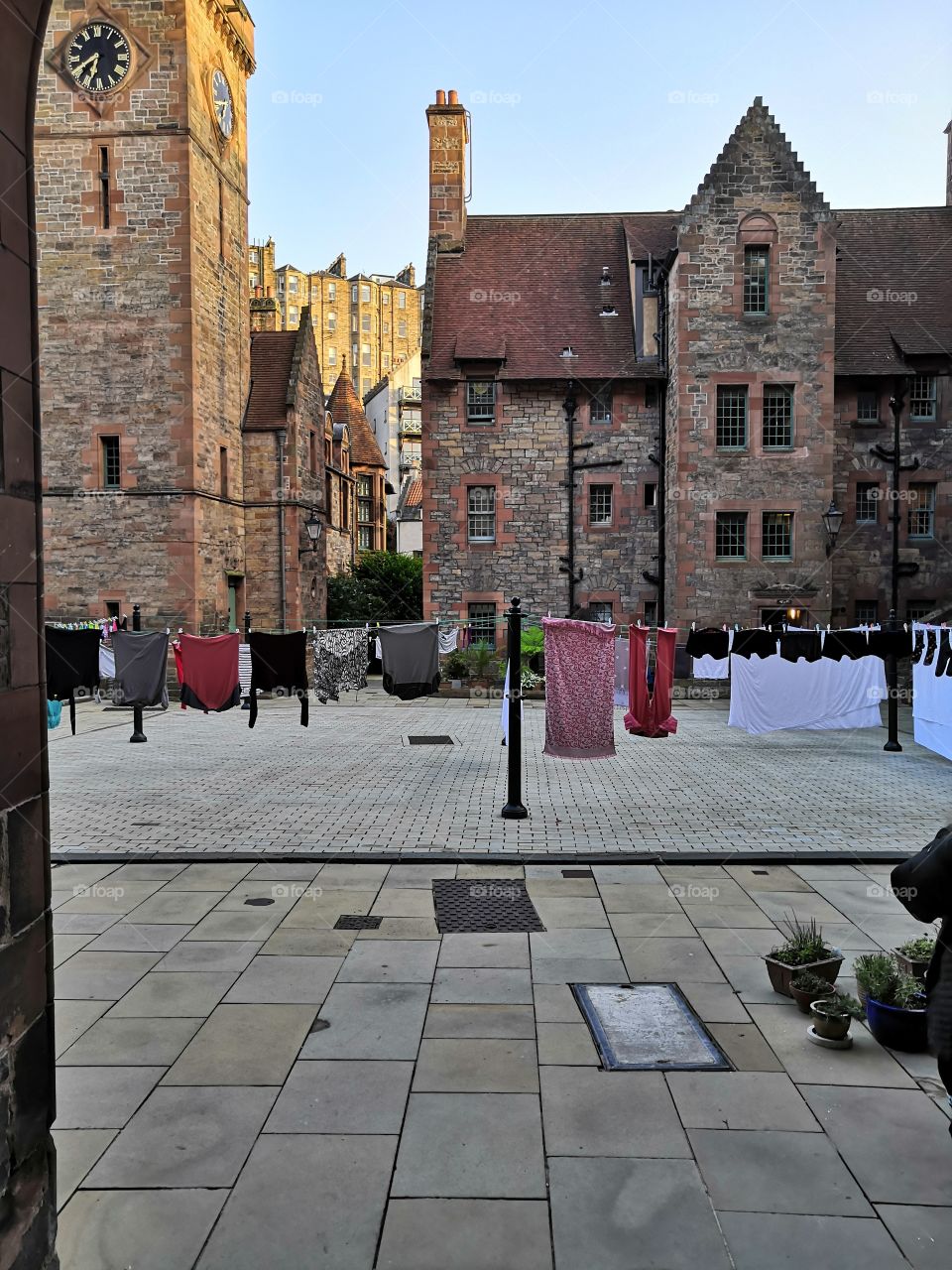 Drying clothes outside