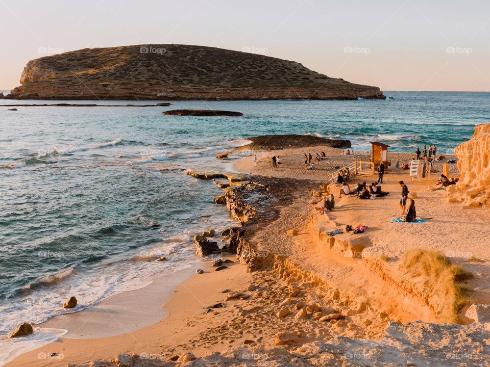 Golden hour in cala Conta 