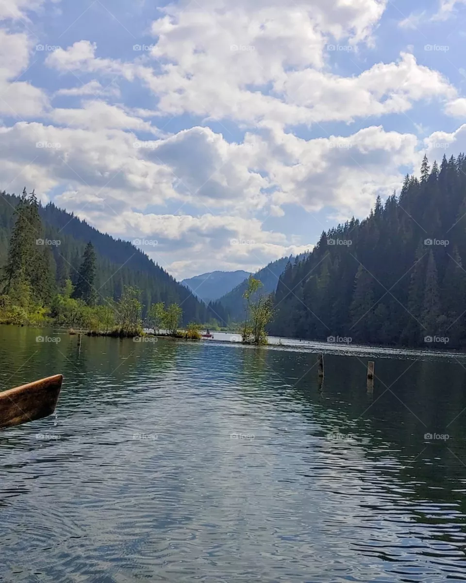 Lake and mountains