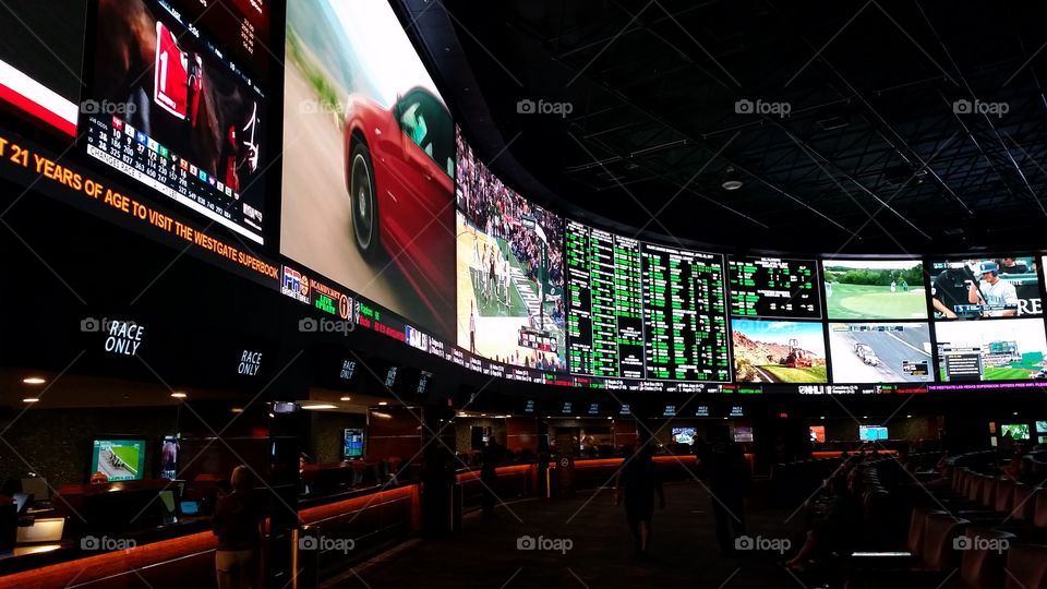 The Superbook at the Westgate Hotel & Casino in Las Vegas is the largest sports book in the country, and probably the world.