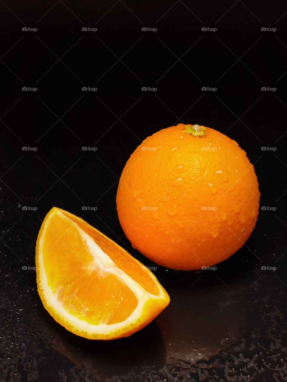 orange on black background