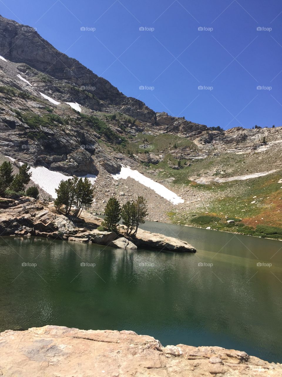 Lamoille Lake. Nevada. There is still some snow up higher in the mountains in July!