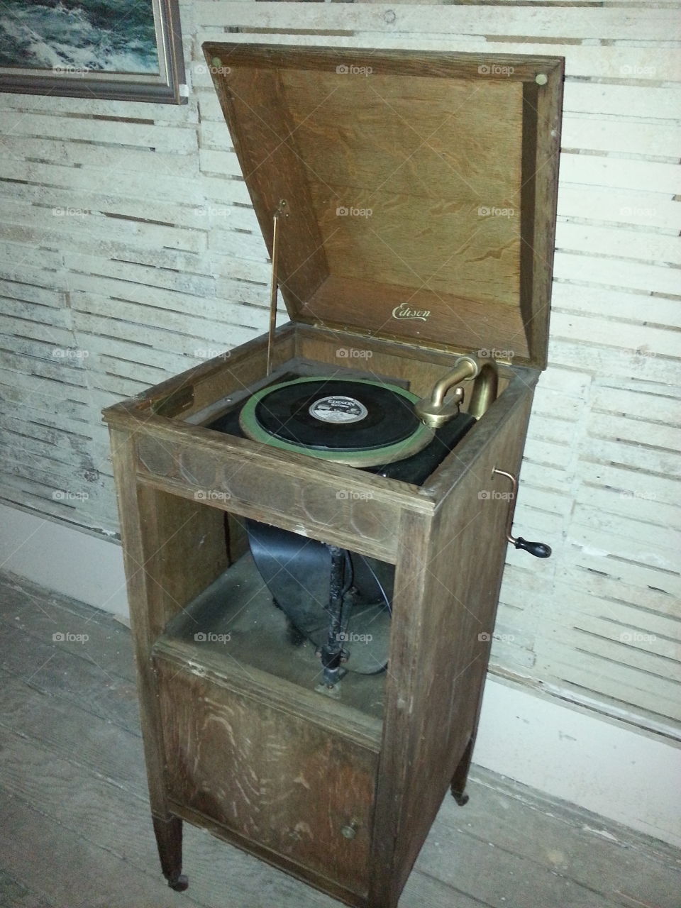 Old, antique Edison record player.