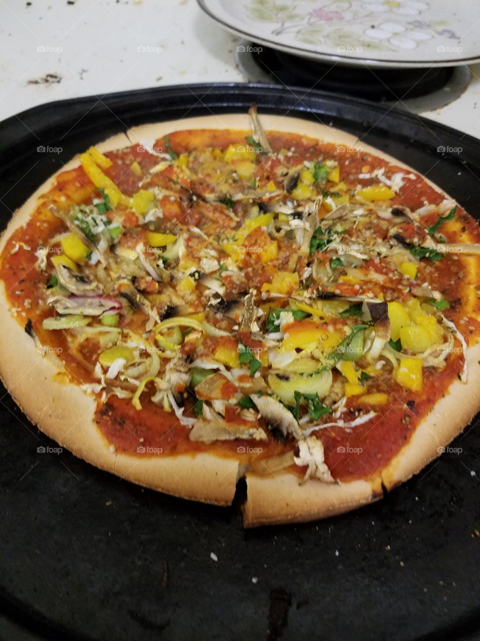 Gluten free veggie pizza home made