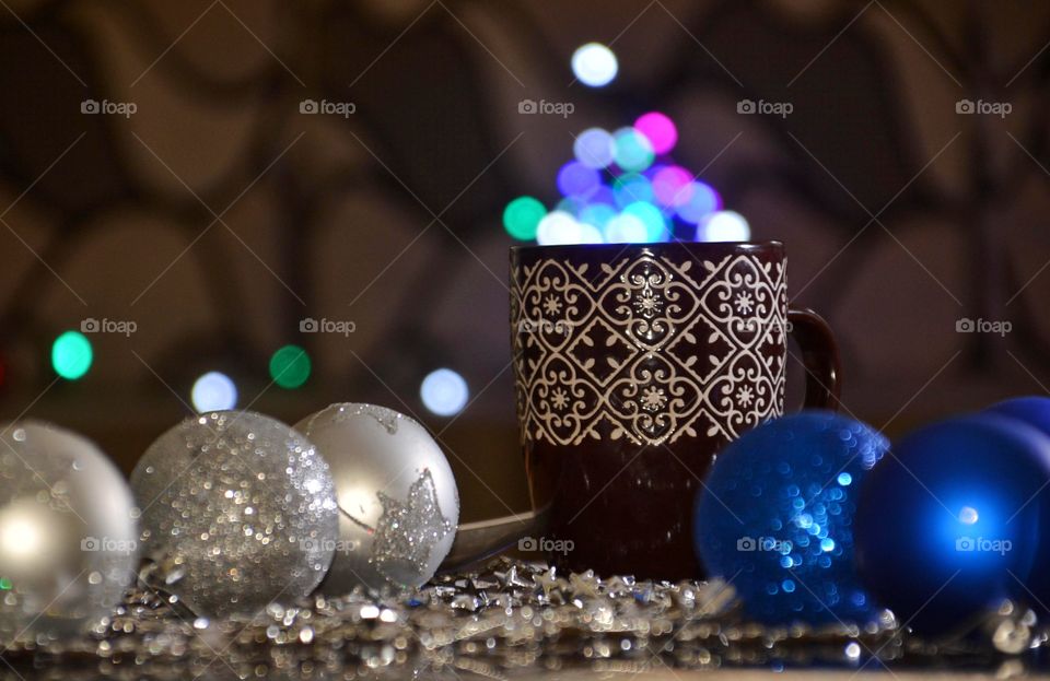 light star from coffee mug/ cup- vintage effect