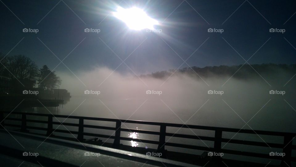 Fog on the lake. I took this cool pic on the morning of 12/6/2015, I was on the River Styx bridge in Hopatcong New Jersey, crazy fog..